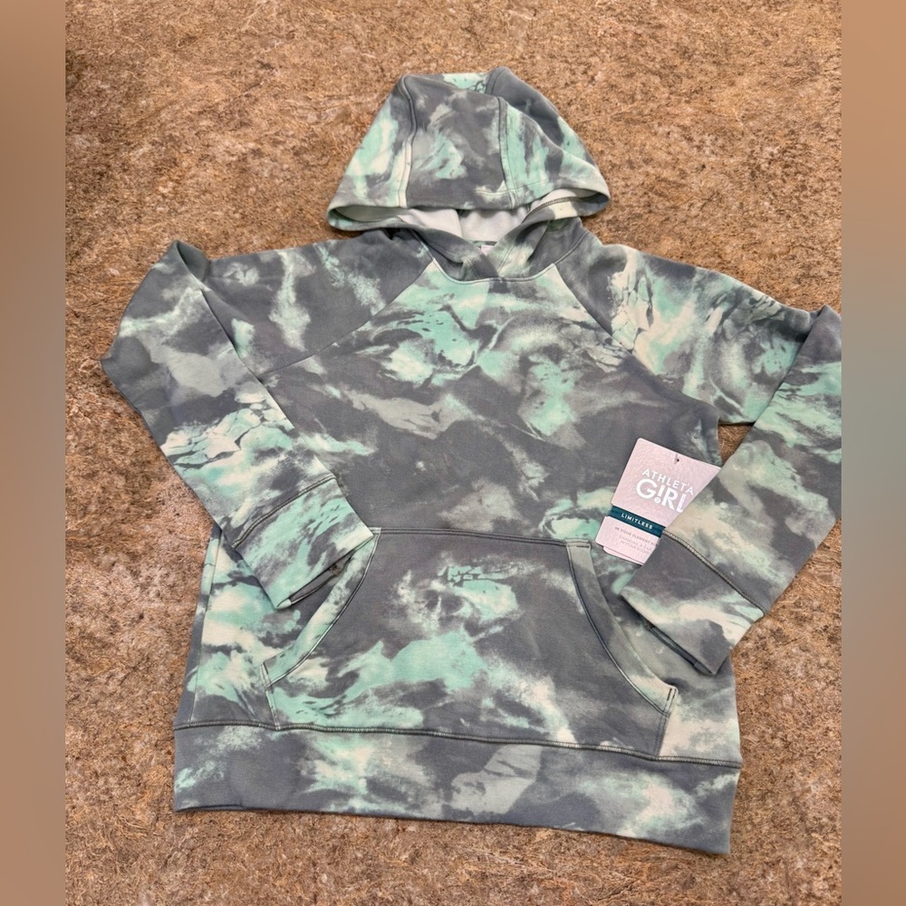 New Athleta Girl In Your Element Hoodie 2.0 Tie Dye M 8-10